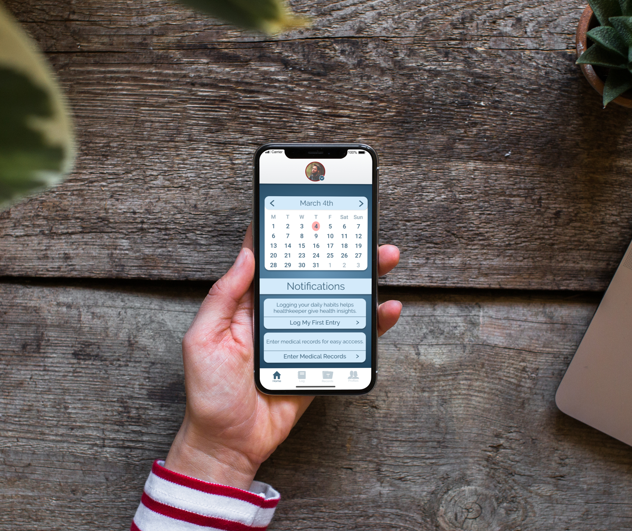 Healthkeeper App on Mobile